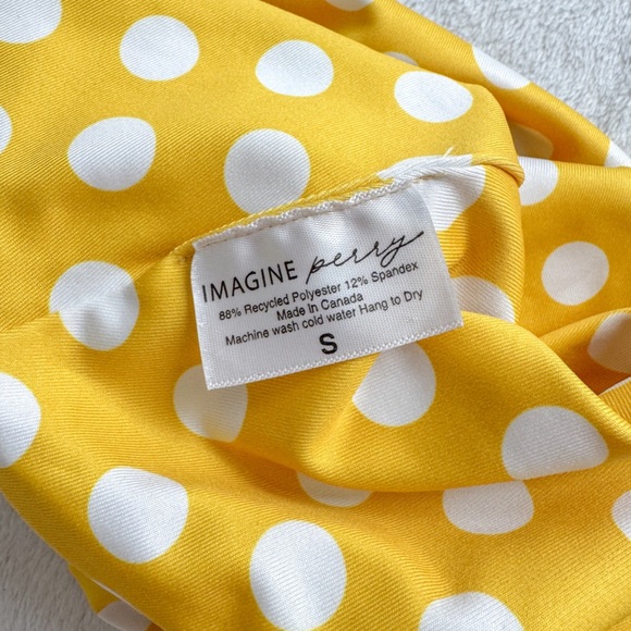 IMAGINE PERRY x JILLIAN HARRIS • Polka Dot High Waisted Bikini in Yellow - Picture 9 of 12